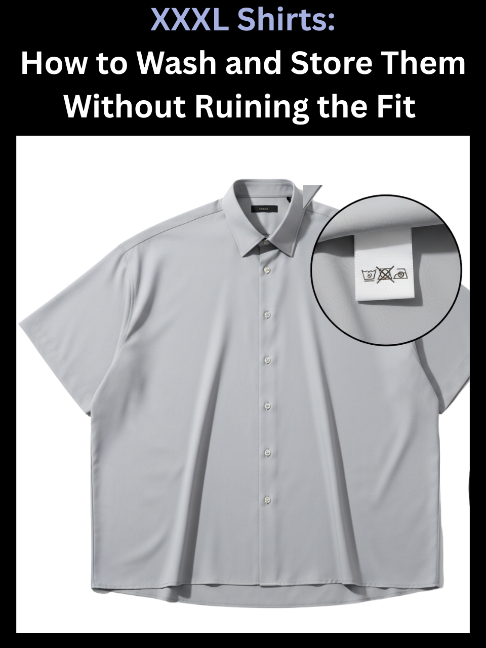 Freecultr xxxl shirt shown with care label detail highlighting wash instructions for larger fabric panels
