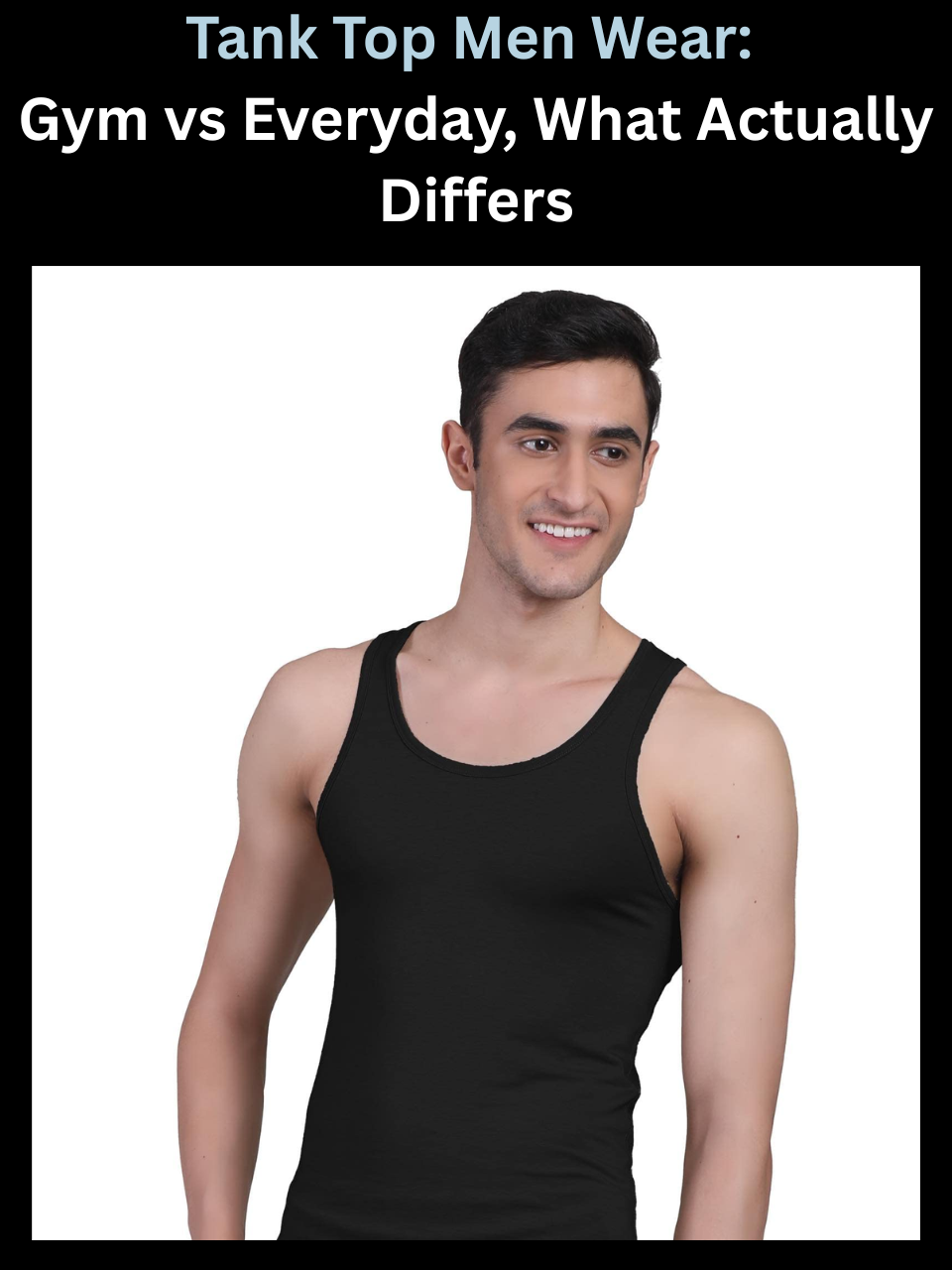 Freecultr active vest tank top for men shown in flat lay highlighting armhole cut and fabric texture
