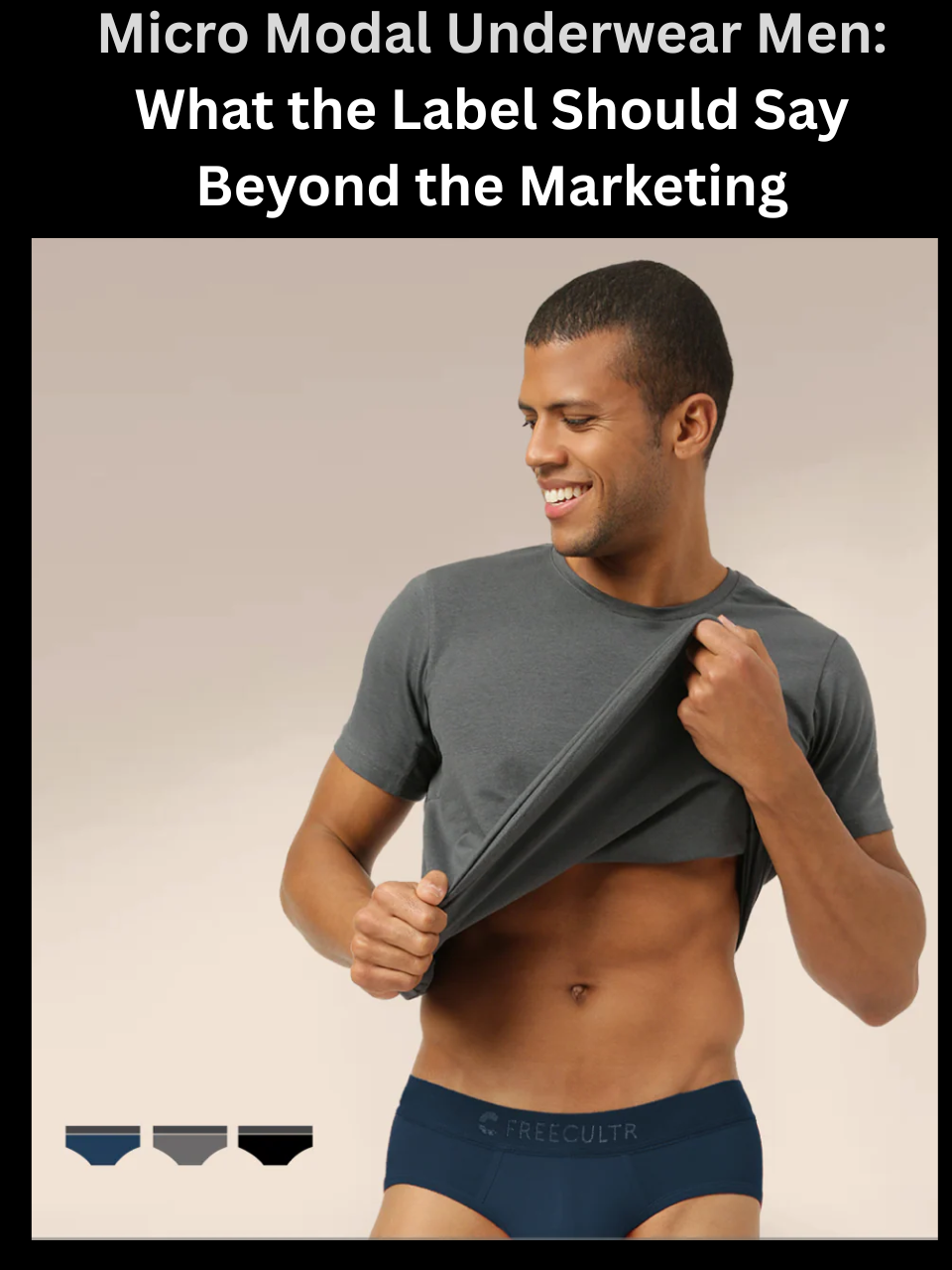 Freecultr micro modal underwear men shown in close-up fabric texture highlighting fine fiber structure