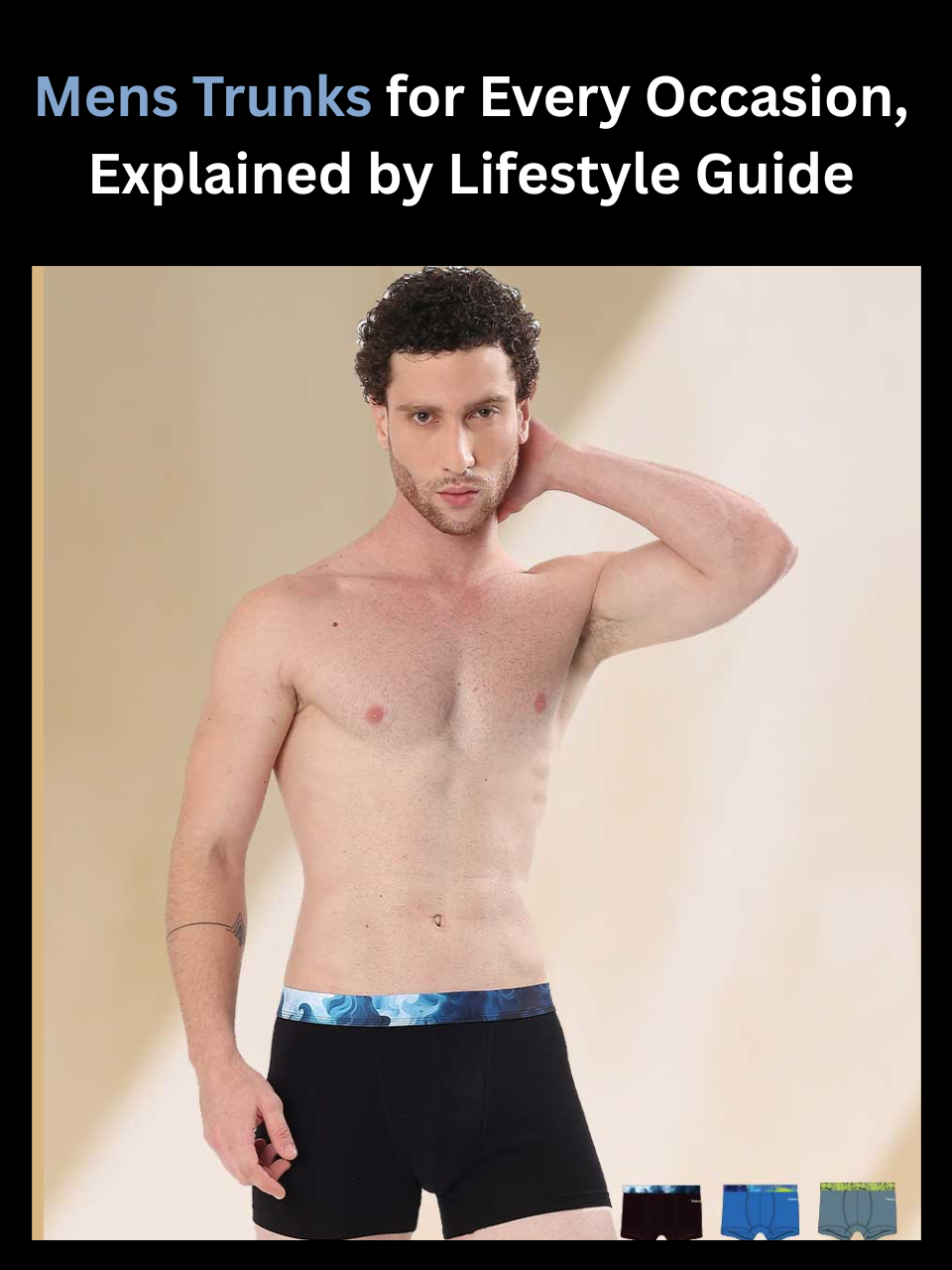 Freecultr mens trunks shown across different daily scenarios from desk work to travel to gym
