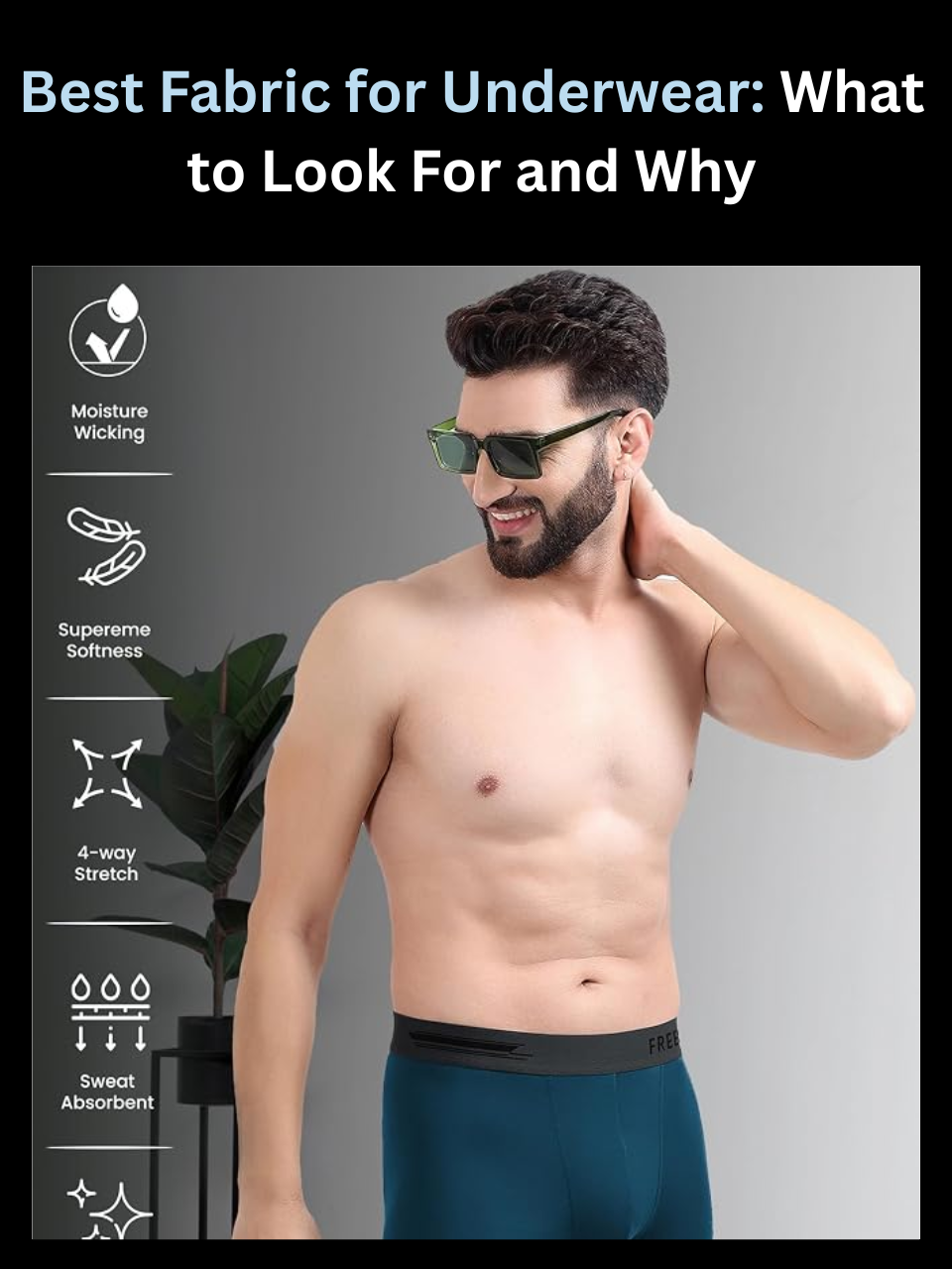 Freecultr underwear laid flat showing micro-modal and bamboo fabric options for a best fabric for underwear guide.