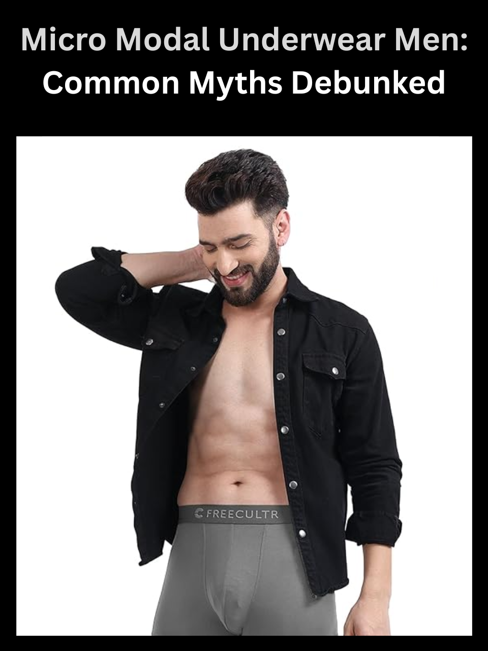 Freecultr micro modal underwear men label shown close up correcting common fabric misconceptions