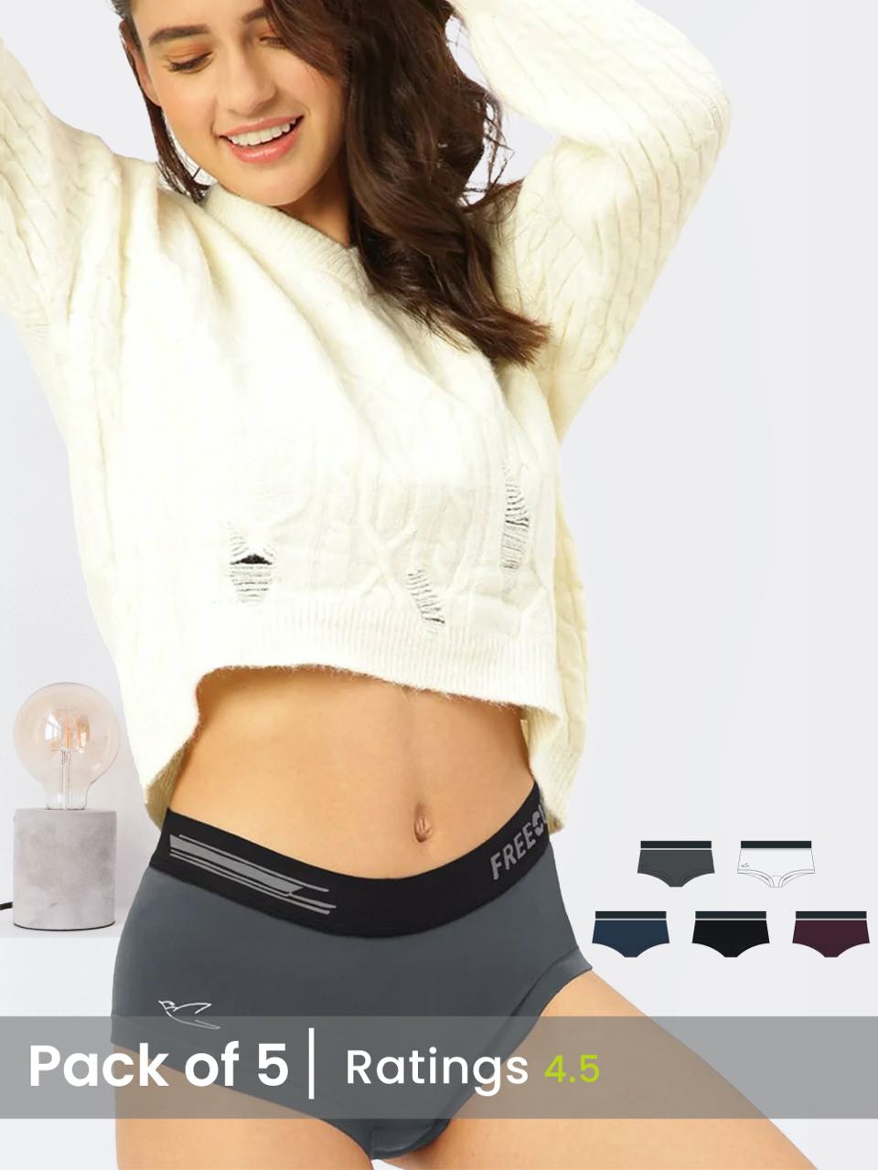 A concise and engaging description of 'Woman's Boxer – Everyday Comfort & Relaxed Style' that summarizes its core idea in a visually compelling way.