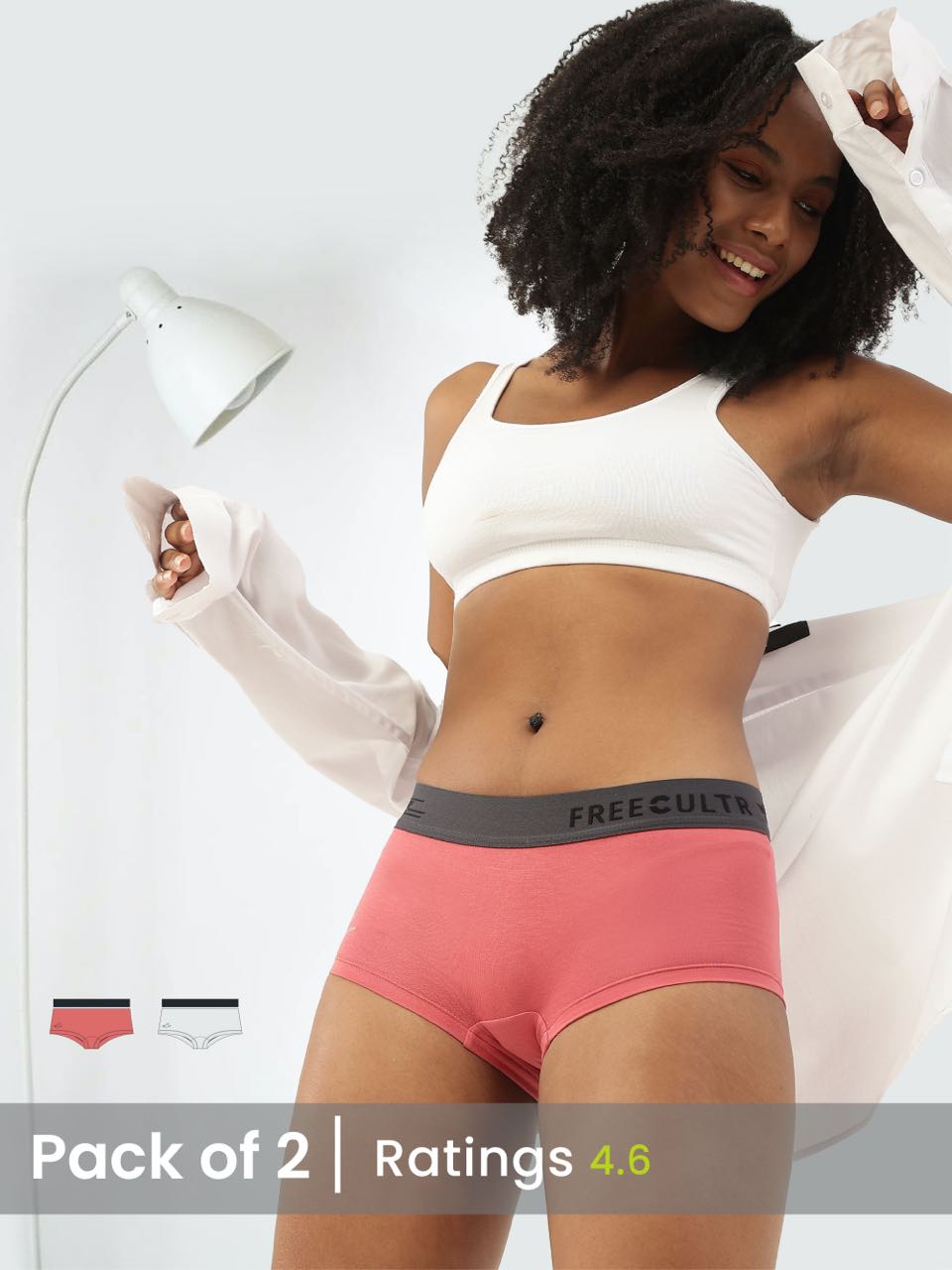 A woman enjoying supreme comfort and effortless style in a soft woman's boxer, perfect for modern living.