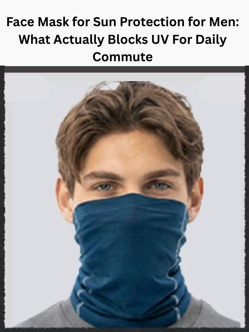 Freecultr unisex bandana face mask for sun protection for men in organic bamboo cotton spandex blend worn during outdoor commute on neutral background