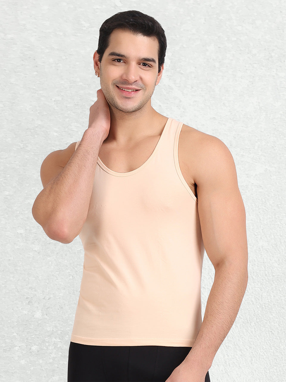 Freecultr bamboo underwear comfort vest and innerwear made from organic bamboo fiber blend showing natural anti-bacterial fabric texture on neutral background
