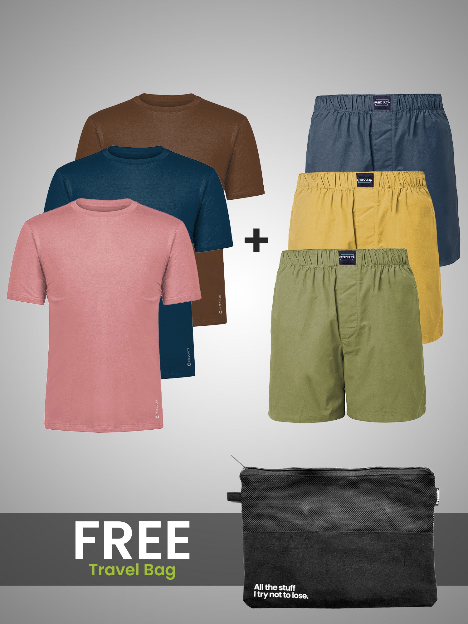 Men’s All-Day Activewear Set: Boxers and Cotton T-Shirt