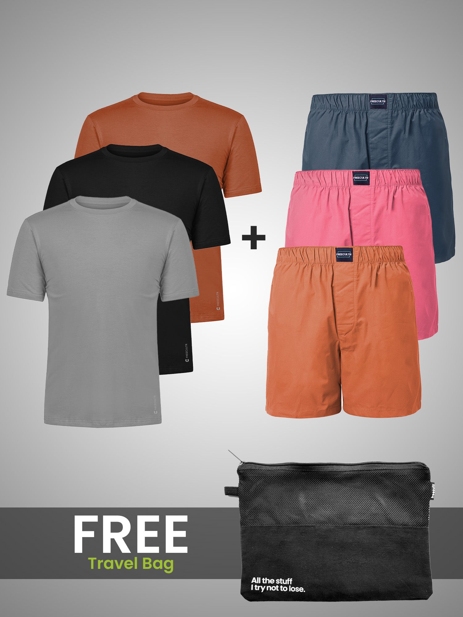 Men’s All-Day Activewear Set: Boxers and Cotton T-Shirt