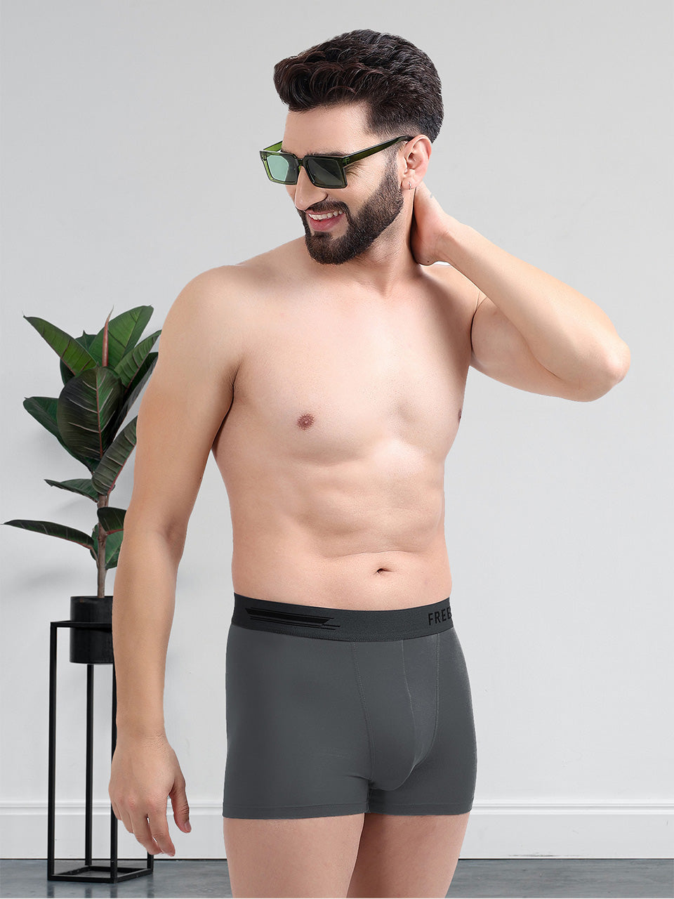 Men's Anti-Bacterial Micro Modal Trunk in Contrast Waistband (Pack of 2)