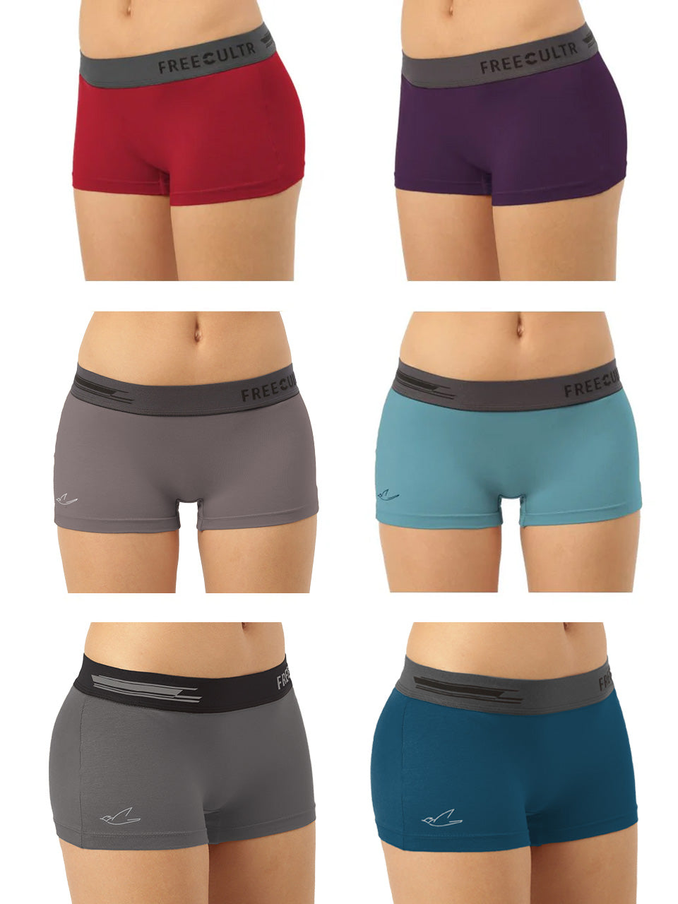 Women's Micro Modal Boy Shorts (Pack of 6)