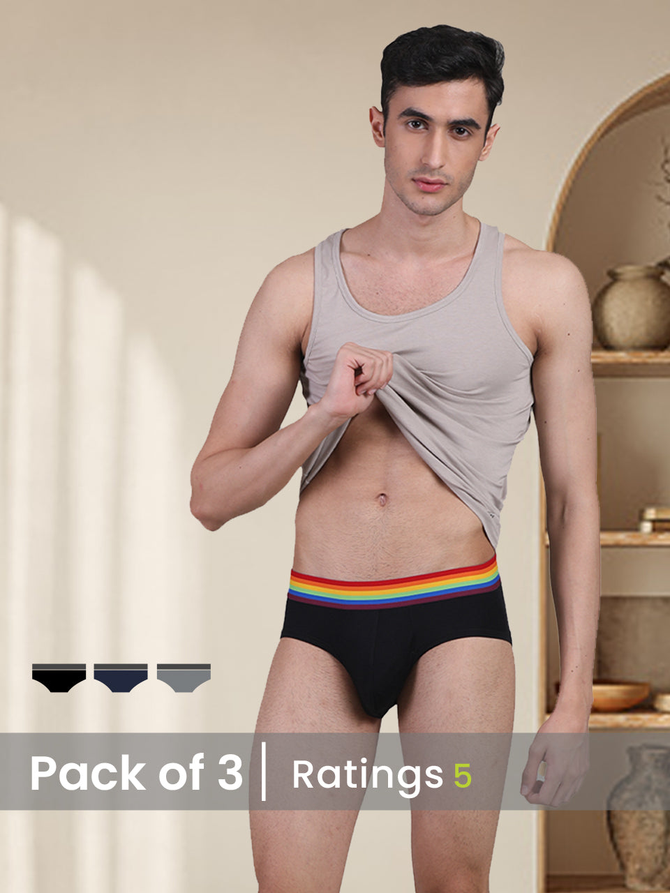 Pride Edition - Men's Anti-Bacterial Micro Modal Brief (Pack of 3)