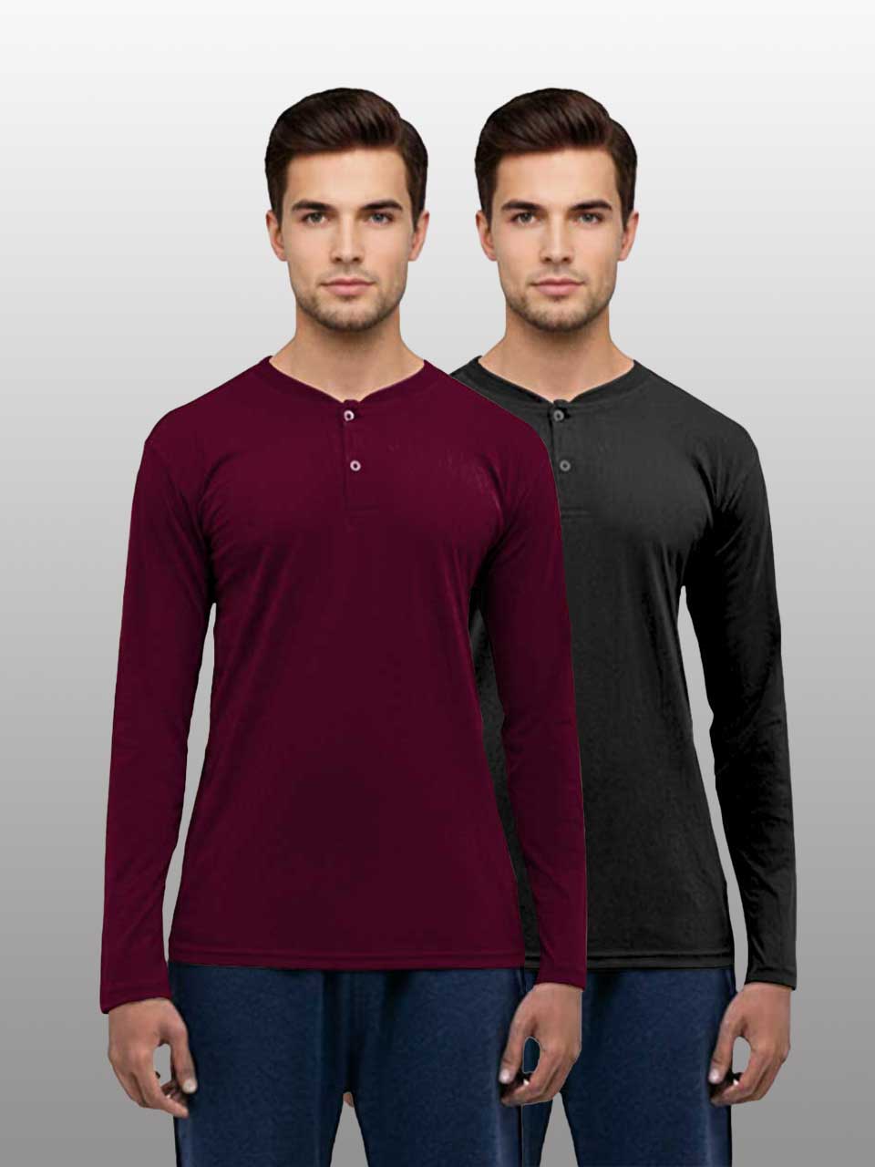 Men's Henley T-shirt Fullsleeve | Freecultr