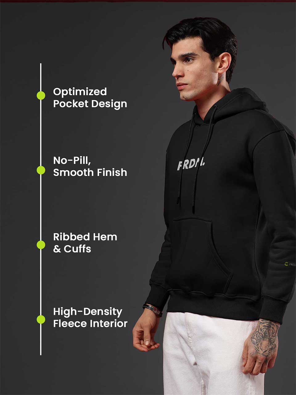 FRDM. Black Hoodie