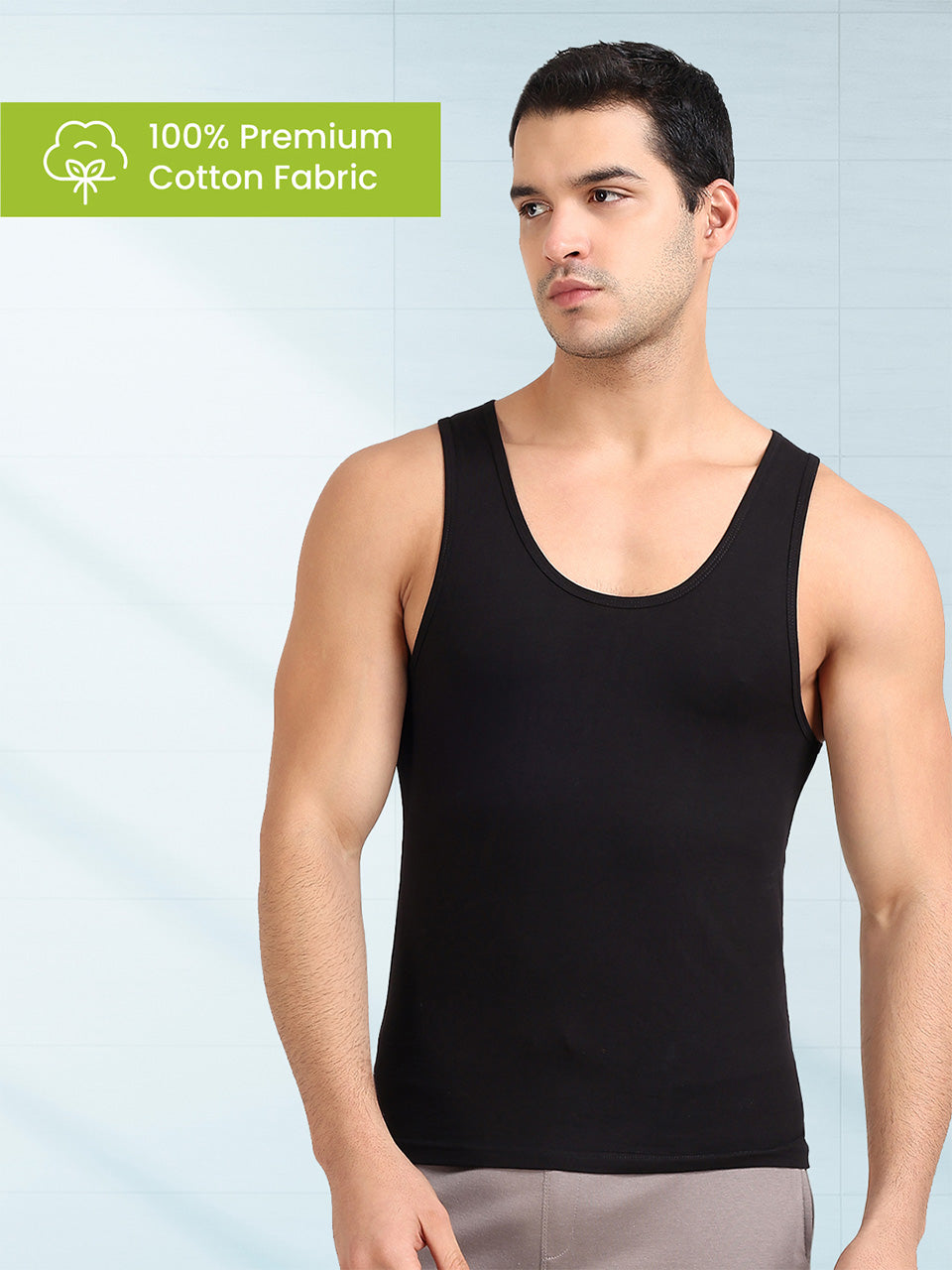 Regular Fit Organic Cotton Comfort Vest for Men-Pack of 3