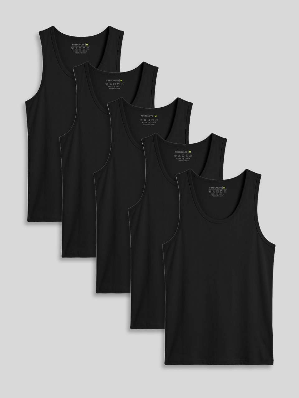 Regular Fit Organic Cotton Comfort Vest for Men-Pack of 5