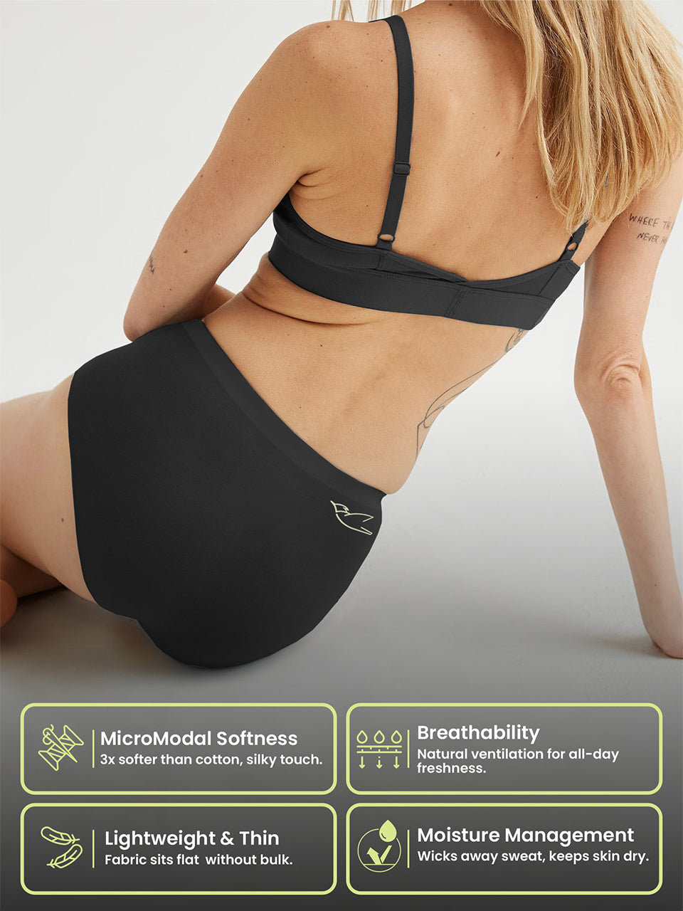 Seamless No Show Micro Modal Hipster panties pack of 2