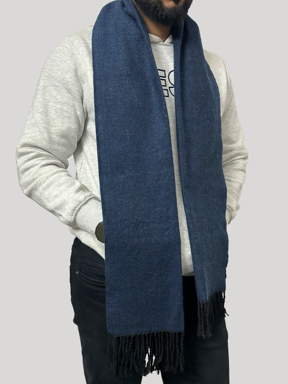 Unisex Acrylic Warm Muffler Blue