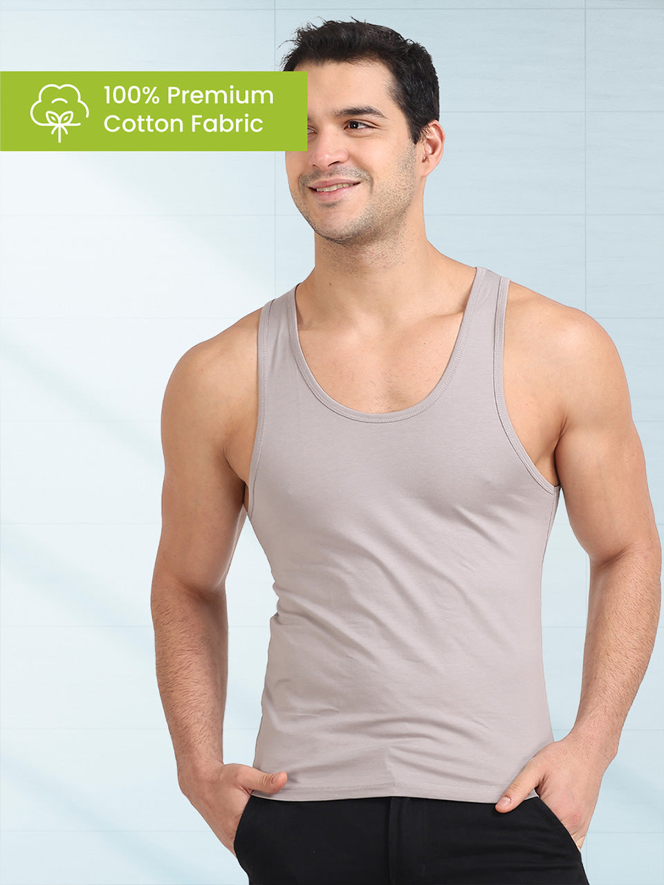 Regular Fit Organic Cotton Comfort Vest for Men-Pack of 3