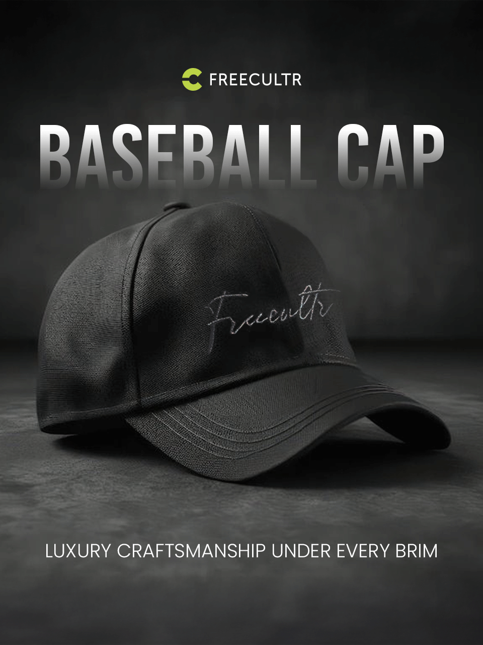 Unisex Baseball Cotton Twill Cap | Black