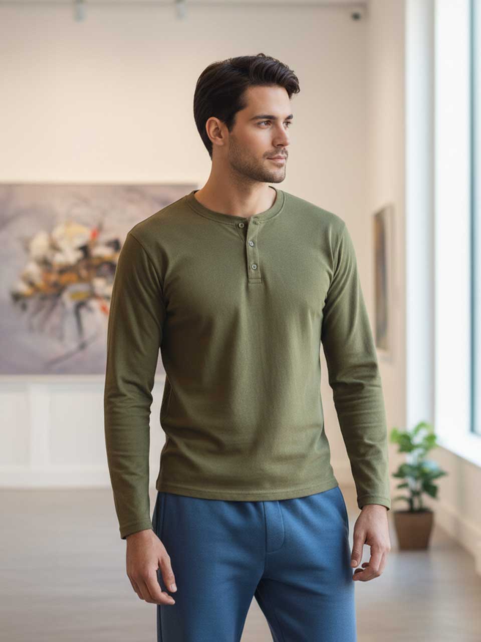 Men's Henley T-shirt Fullsleeve | Freecultr