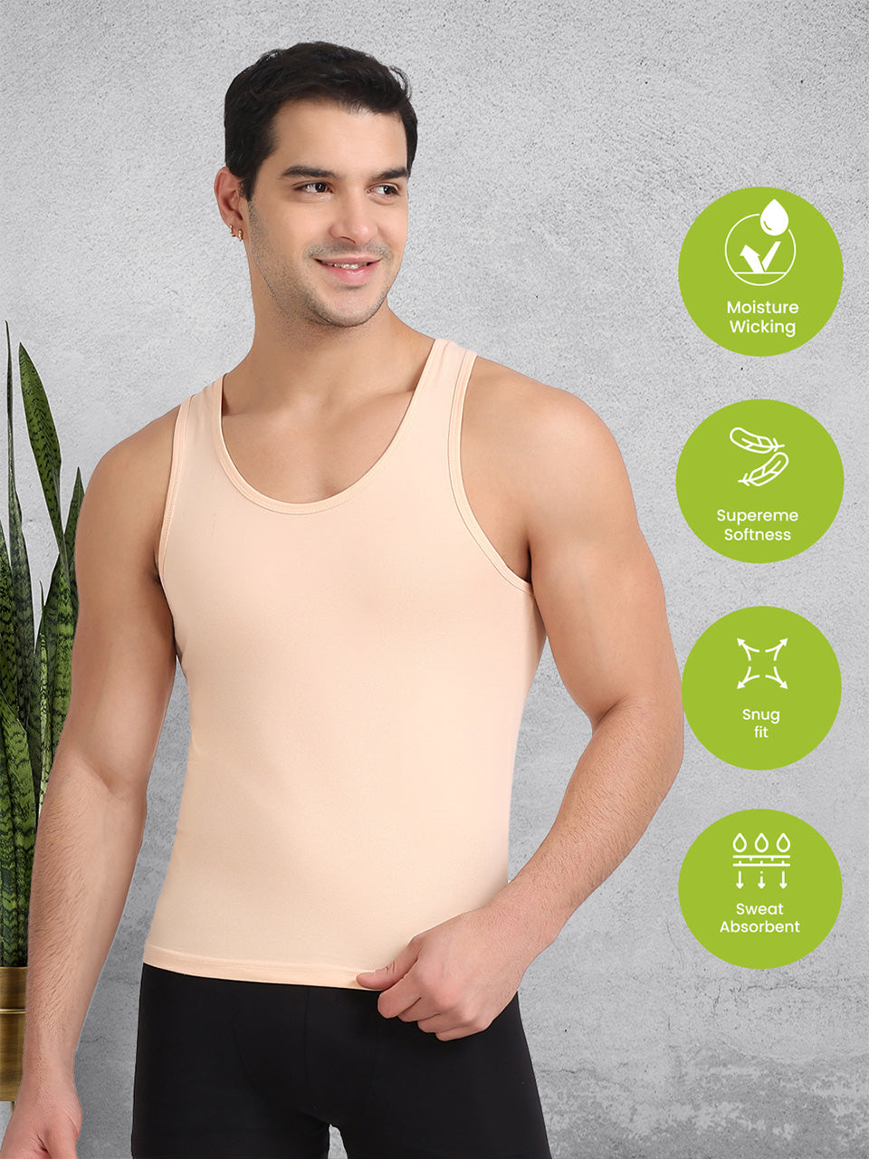 Regular Fit Organic Cotton Comfort Vest for Men-Pack of 3