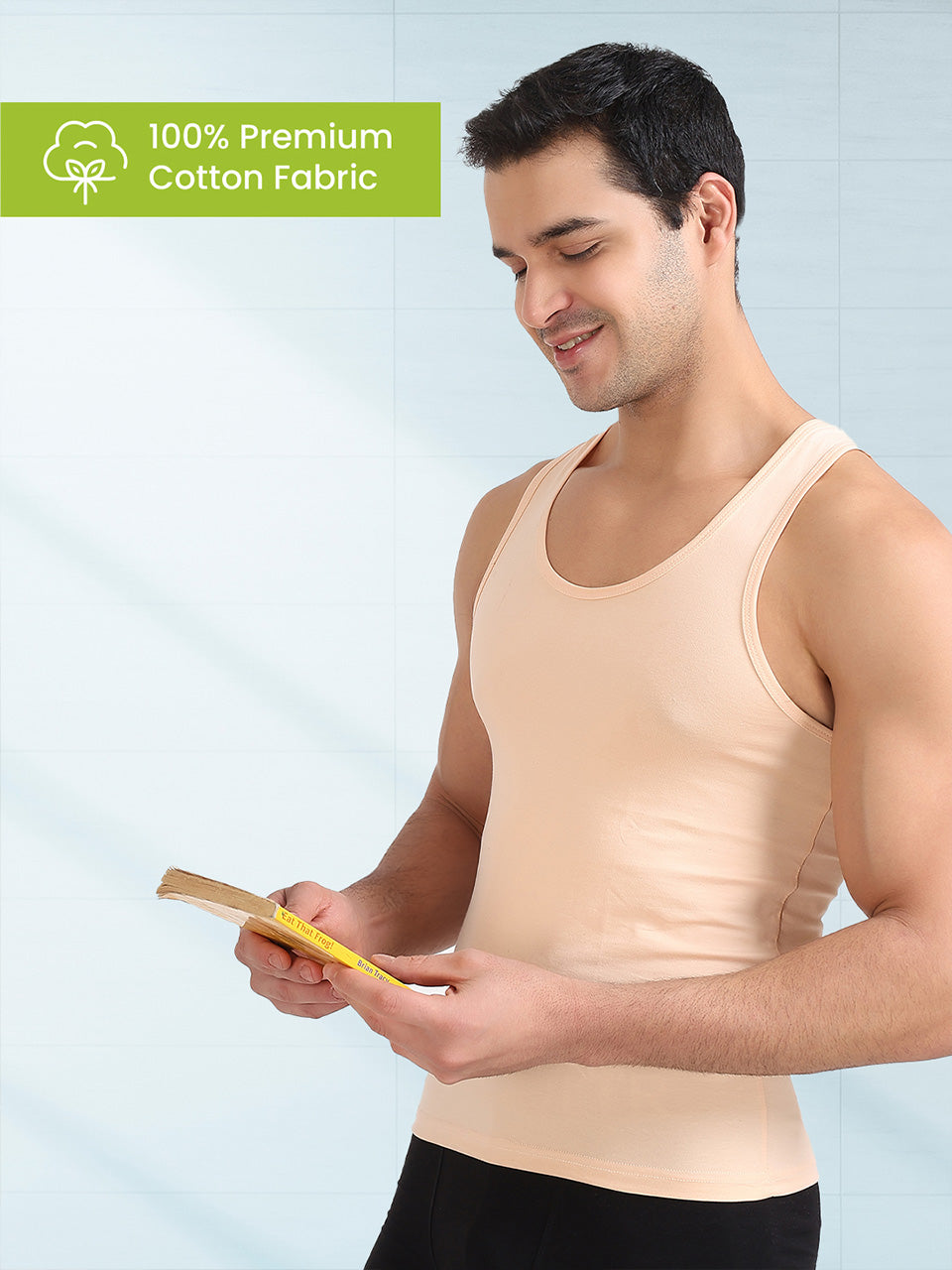 Regular Fit Organic Cotton Comfort Vest for Men-Pack of 3