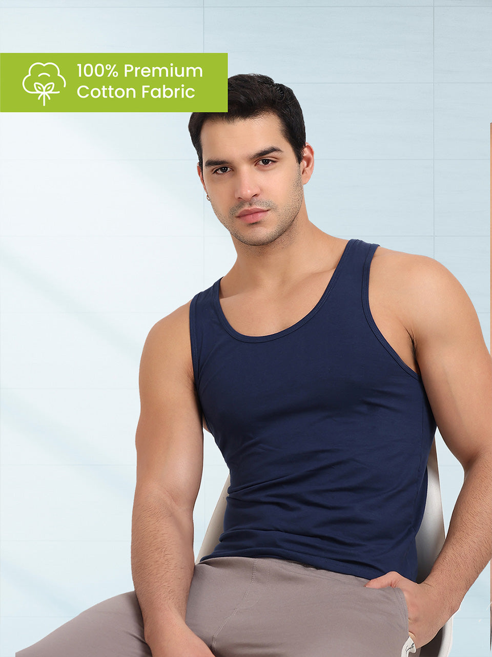 Regular Fit Organic Cotton Comfort Vest for Men-Pack of 3