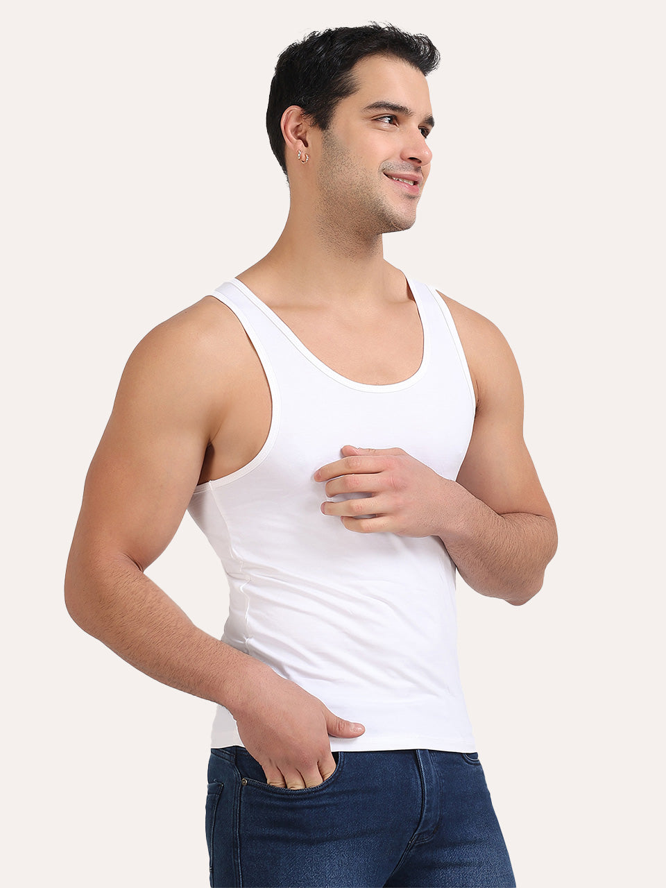 Regular Fit Organic Cotton Comfort Vest for Men-Pack of 3