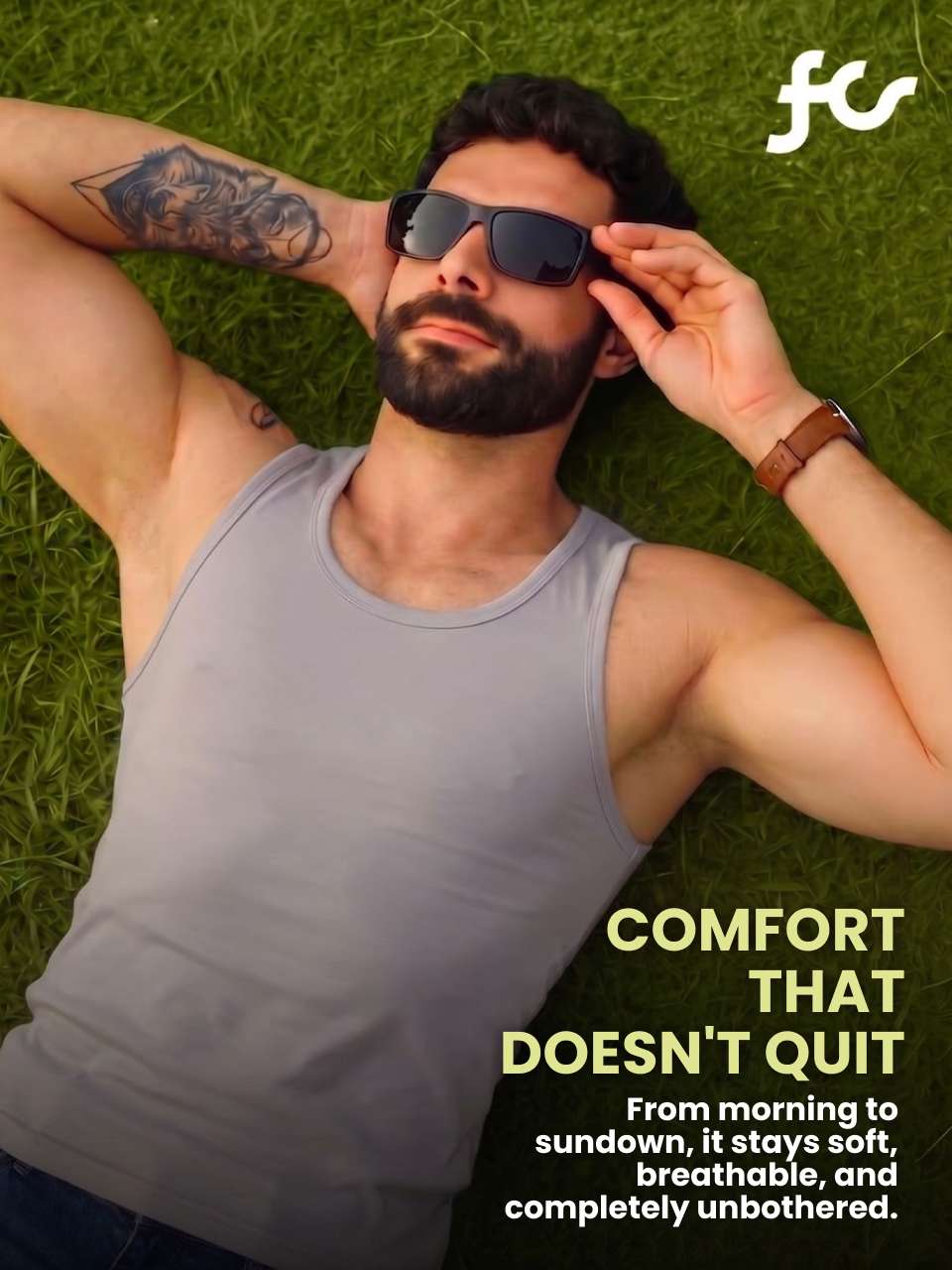 Regular Fit Organic Cotton Comfort Vest for Men-Pack of 1