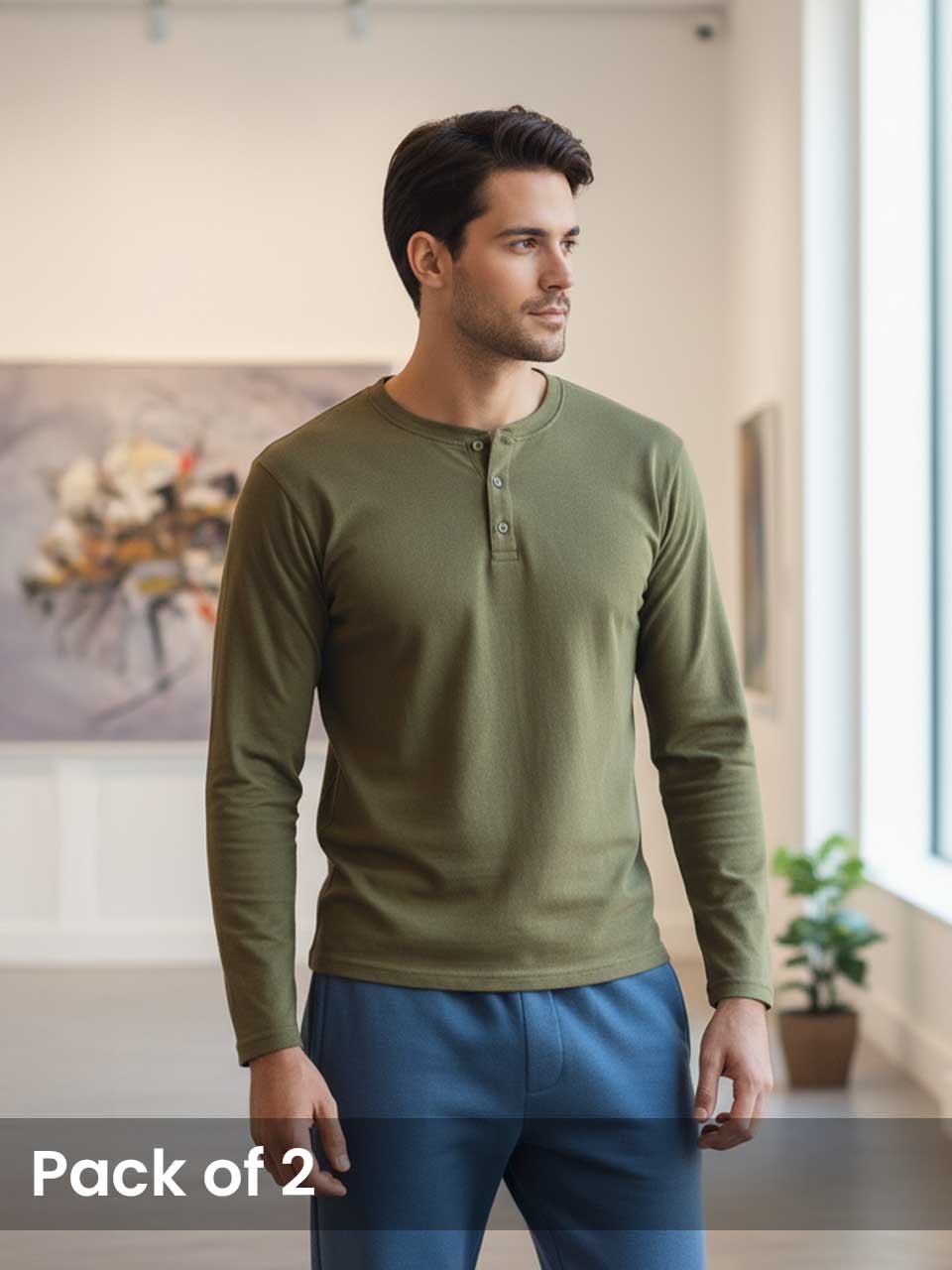 Men's Henley T-shirt Fullsleeve | Freecultr