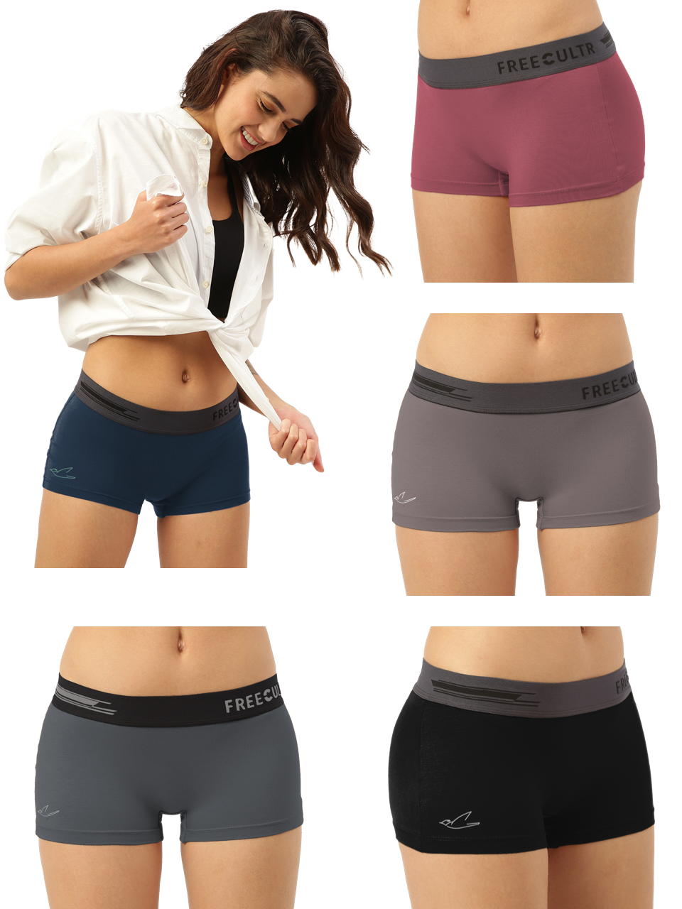 Women's Micro Modal Boy Shorts (Pack of 5)
