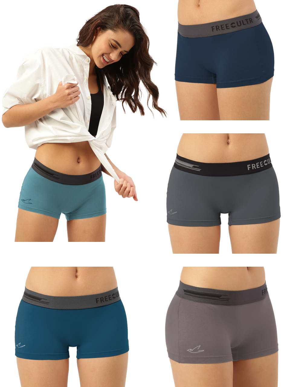 Women's Micro Modal Boy Shorts (Pack of 5)