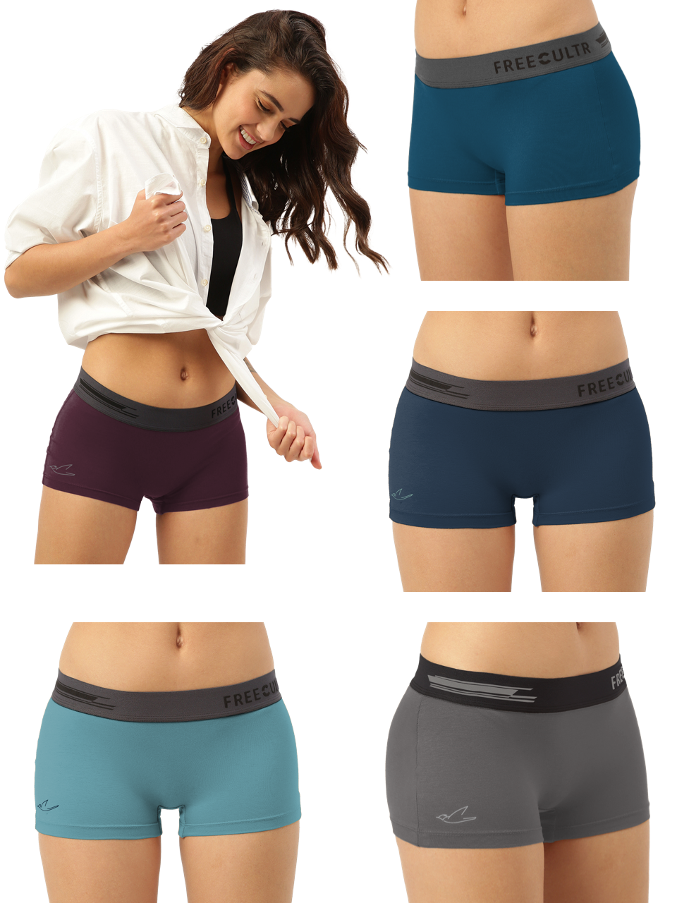 Women's Micro Modal Boy Shorts (Pack of 5)