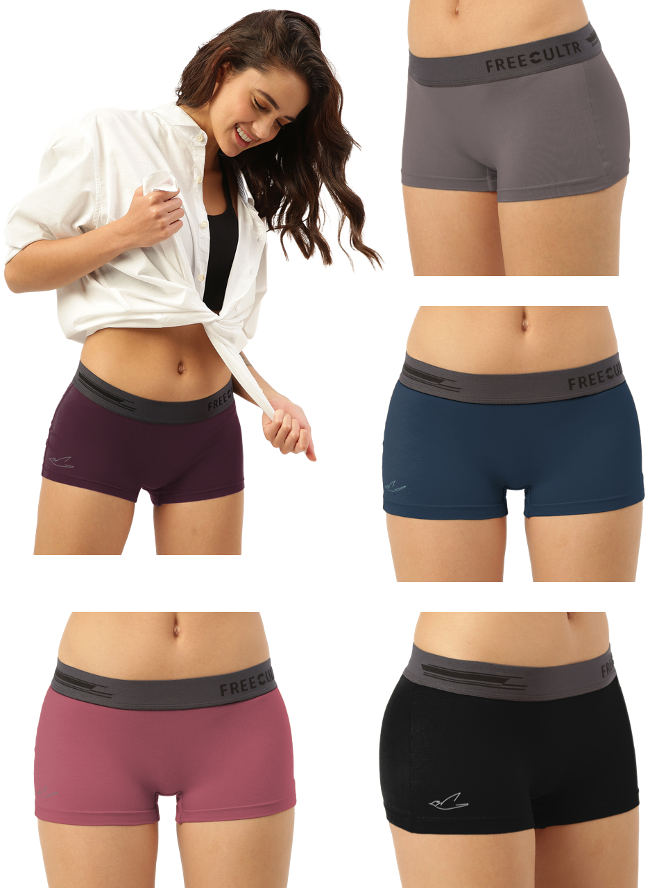Women's Micro Modal Boy Shorts (Pack of 5)