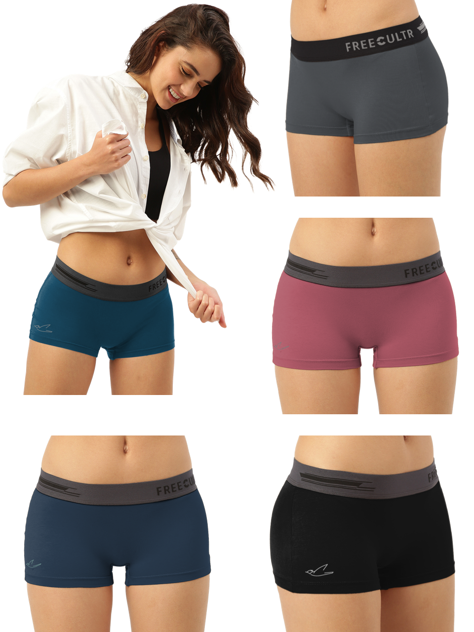 Women's Micro Modal Boy Shorts (Pack of 5)