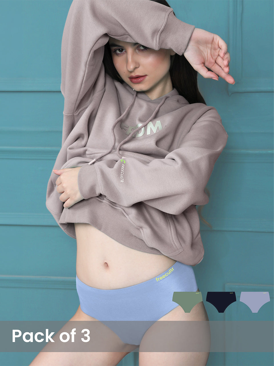 Seamless No Show Micro Modal Hipster panties pack of 3