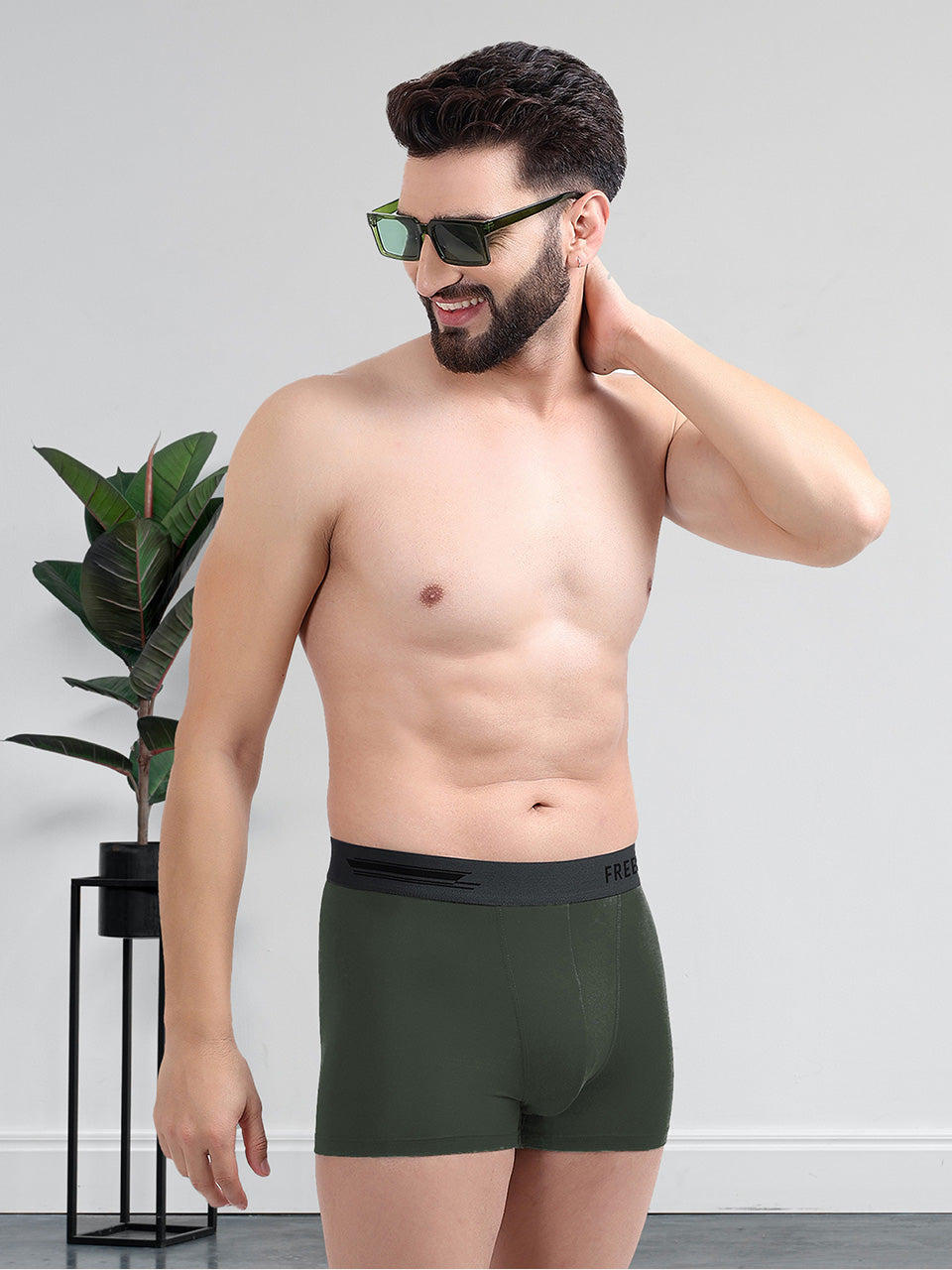 Men's Anti-Bacterial Micro Modal Trunk in Contrast Waistband (Pack of 3)