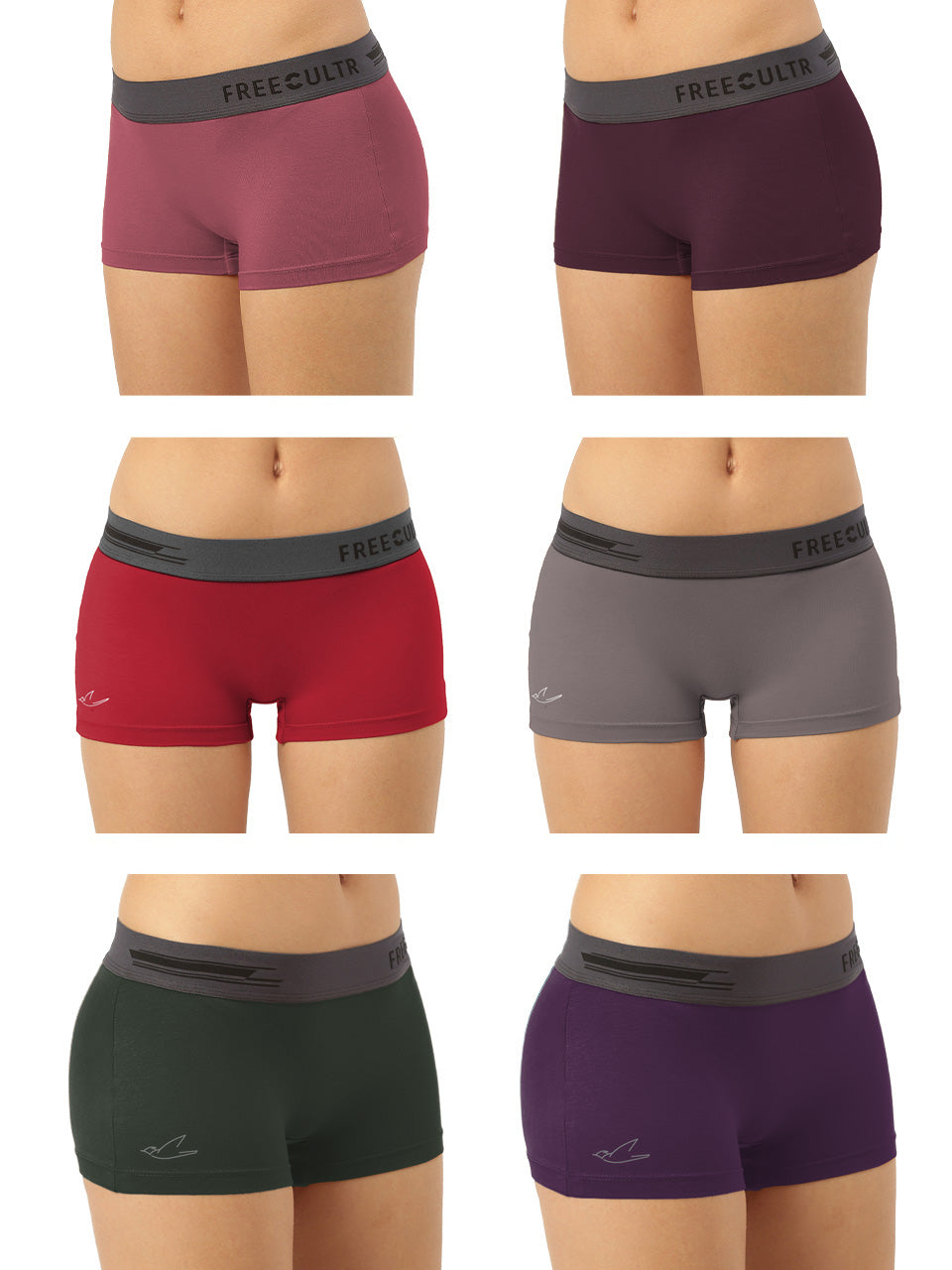 Women's Micro Modal Boy Shorts (Pack of 6)