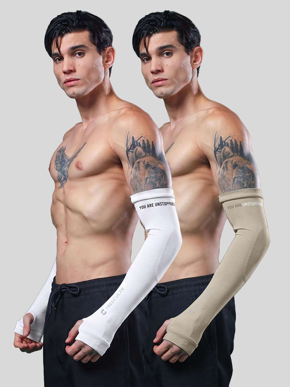 Unisex White Arm Sleeves (Pack of 2)