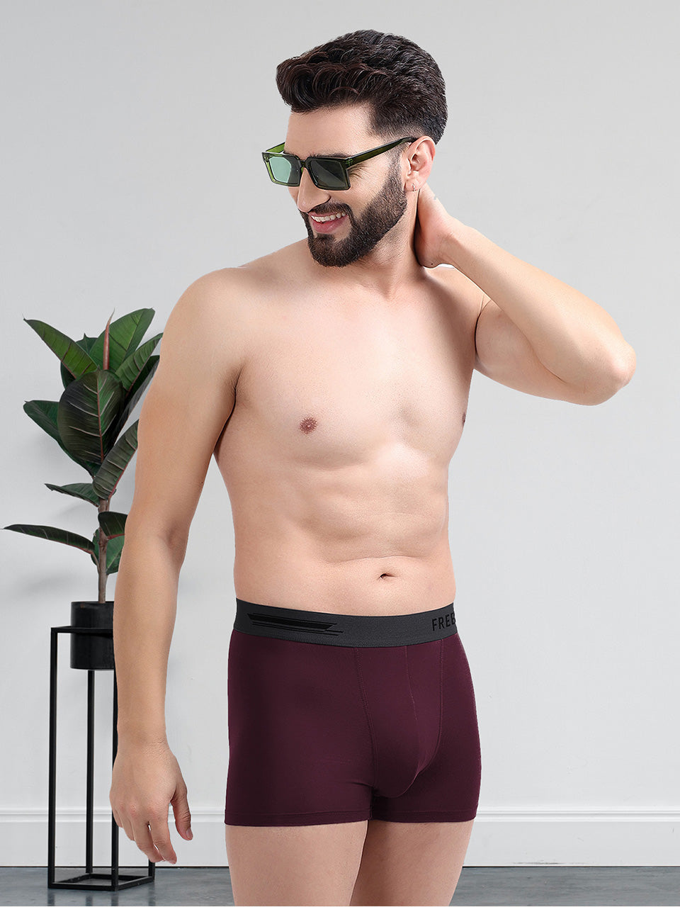 Men's Anti-Bacterial Micro Modal Trunk in Contrast Waistband (Pack of 2)