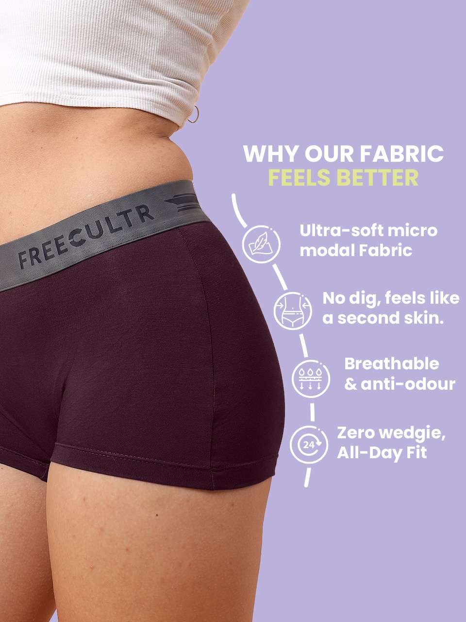 Women's Micro Modal Boy Shorts (Pack of 1)