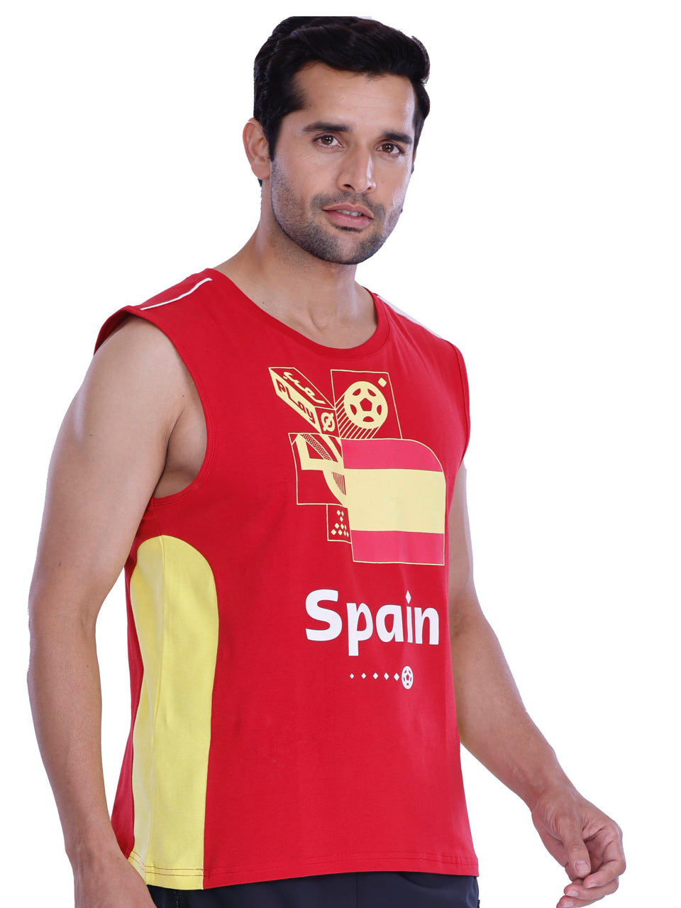 FIFA Printed BCI Stretch Cotton Active Tank (Pack of 1)
