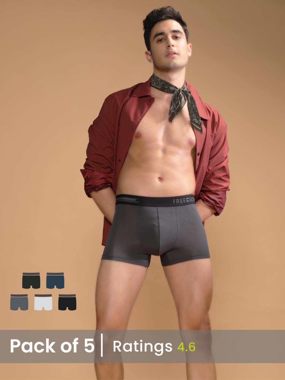 Men's Anti-Bacterial Micro Modal Trunk (Pack of 5)