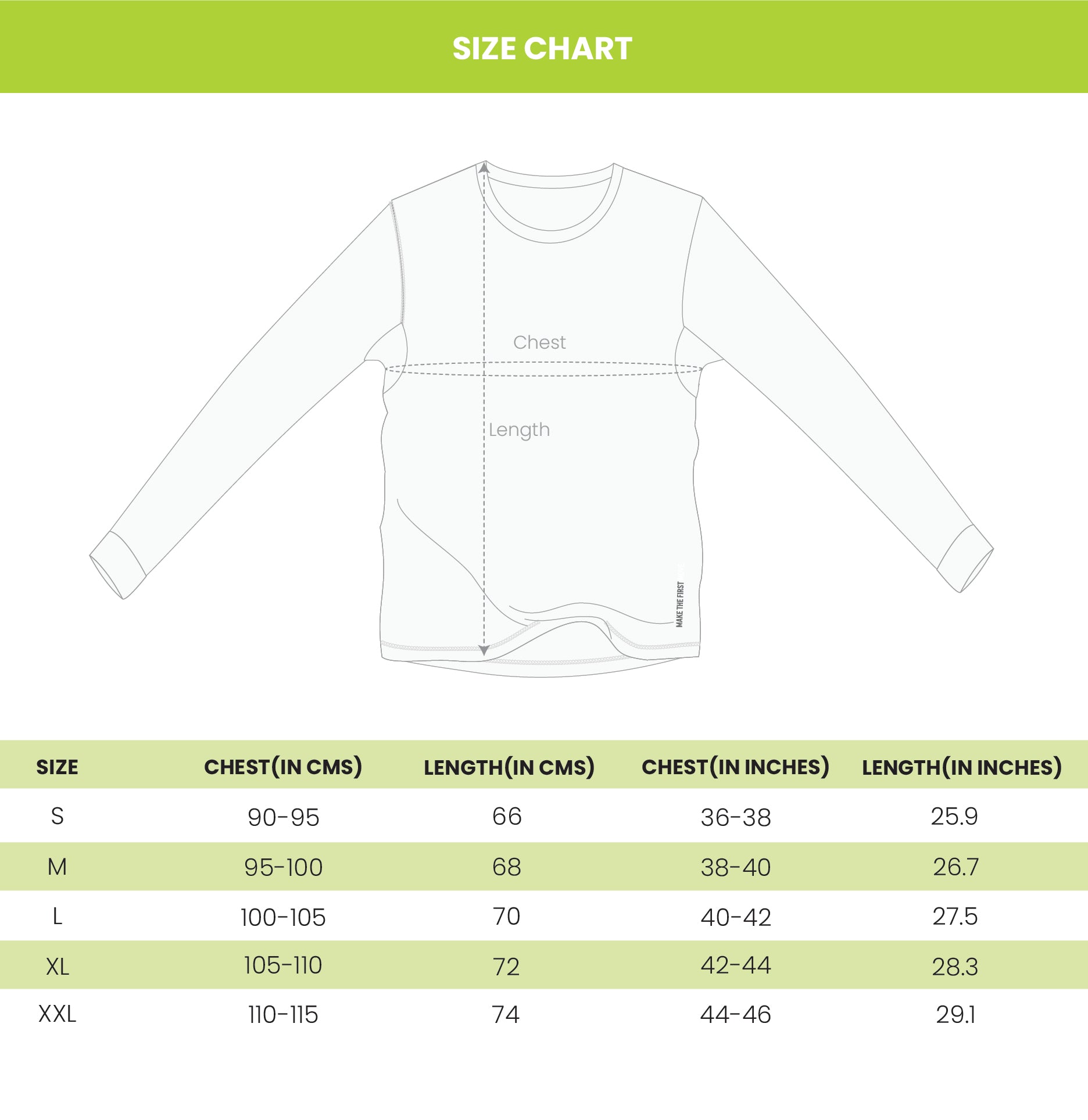 size chart image