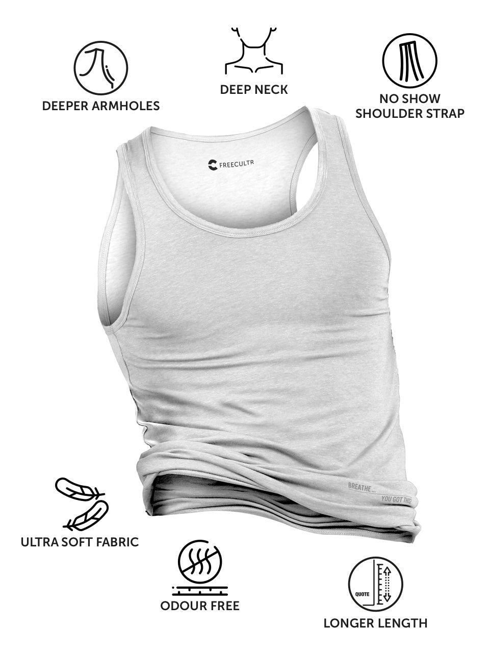 Twin Skin Organic Bamboo Vest - Comfort Fit (Pack of 3) - freecultr.com