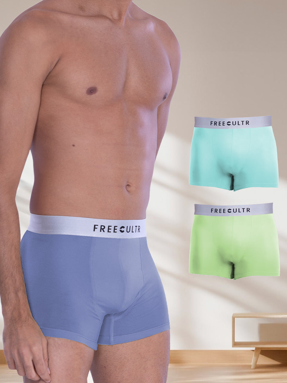 Men's Anti-Bacterial Micro Modal Trunks with Silverfox Waistband (Pack of 3)