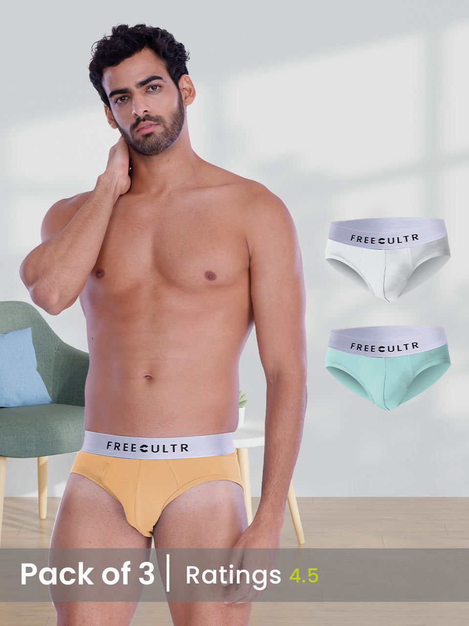  CLEVEDAUR Men's Underwear 3 Pack Lenzing MicroModal