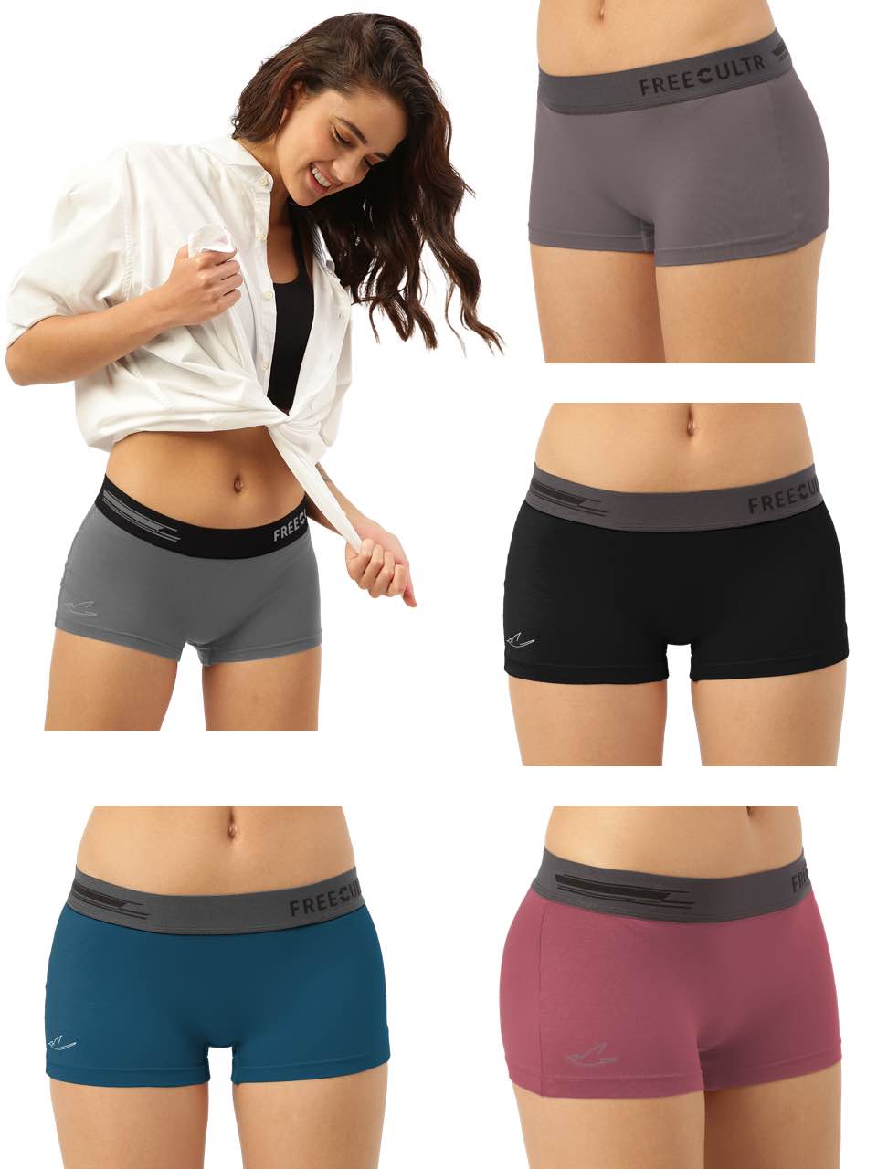 Women's Micro Modal Boy Shorts (Pack of 5)