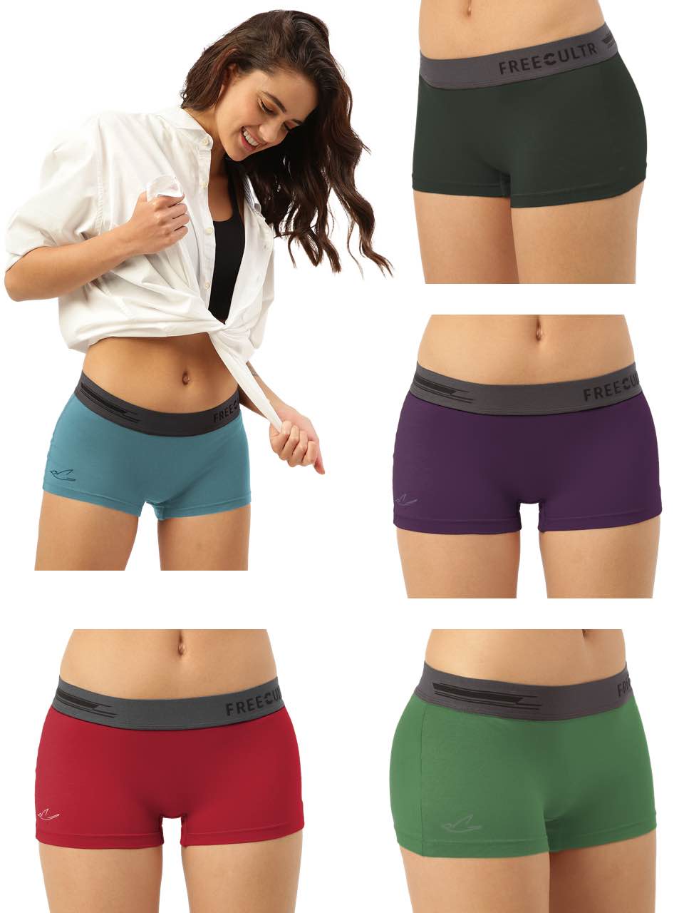 Women's Micro Modal Boy Shorts (Pack of 5)