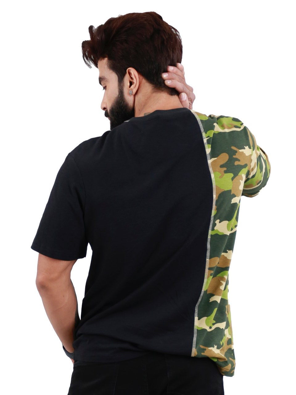 Alex Black Camo Printed Organic Bamboo T-Shirt (Pack Of 1)